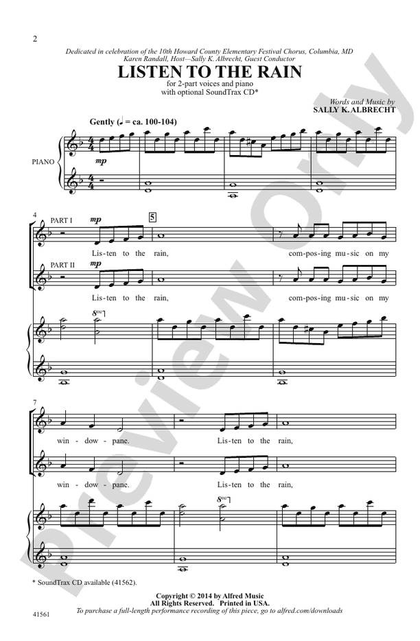 Listen to the Rain – 2-Part Choral Octavo (Digital Download)