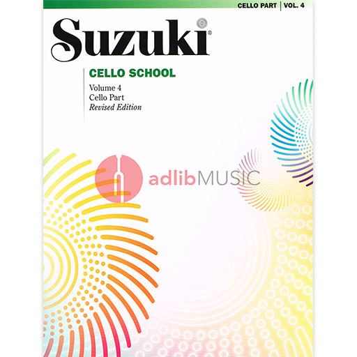 Suzuki Cello School Book/Volume 4 - Cello Book Only, No CD International Edition Summy Birchard 0266S