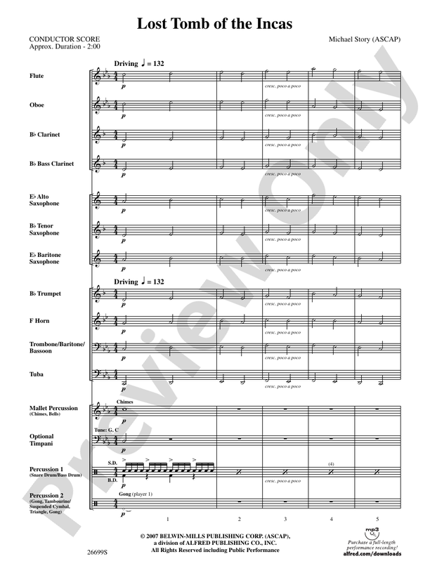 Lost Tomb of the Incas - Concert Band Conductor Score & Parts (Digital Download)