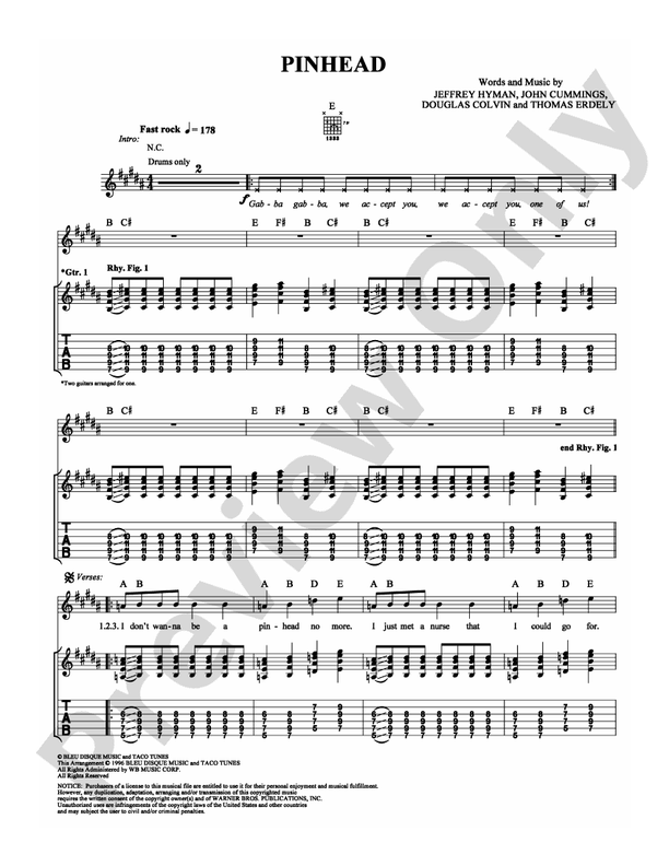Pinhead - Guitar TAB (Digital Download)