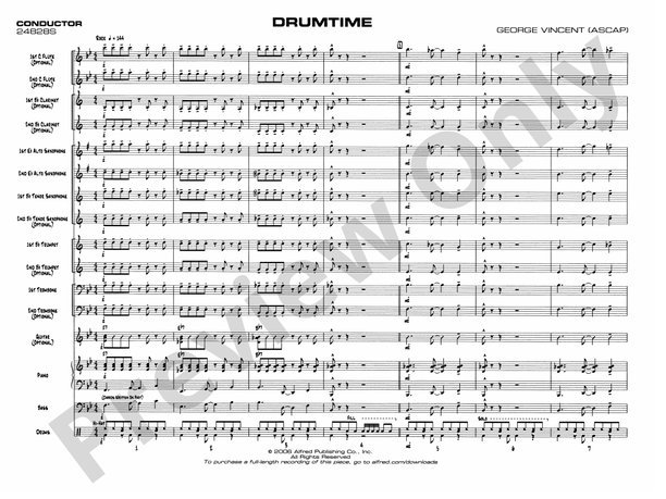 Drumtime - Jazz Ensemble Conductor Score & Parts (Digital Download)