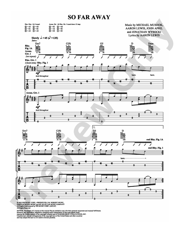 So Far Away - Guitar TAB (Digital Download)