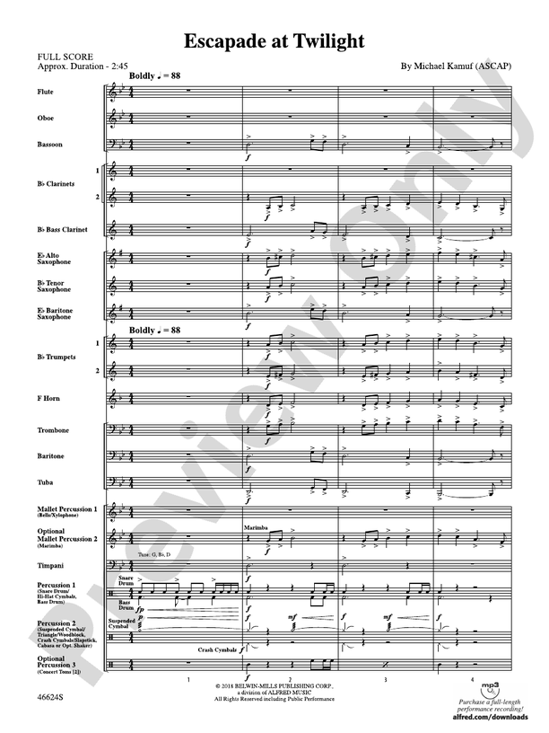 Escapade at Twilight - Concert Band Conductor Score & Parts (Digital Download)