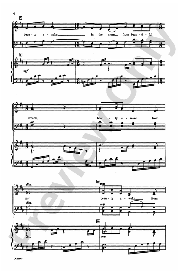 Let Beauty Awake - Michael Larkin – SATB Choral Octavo (Digital Download)