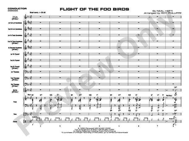 Flight of the Foo Birds (Arr. Roy Phillippe) - Jazz Ensemble Conductor Score & Parts (Digital Download)