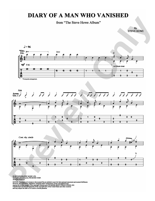 Diary of a Man Who Vanished - Guitar TAB (Digital Download)