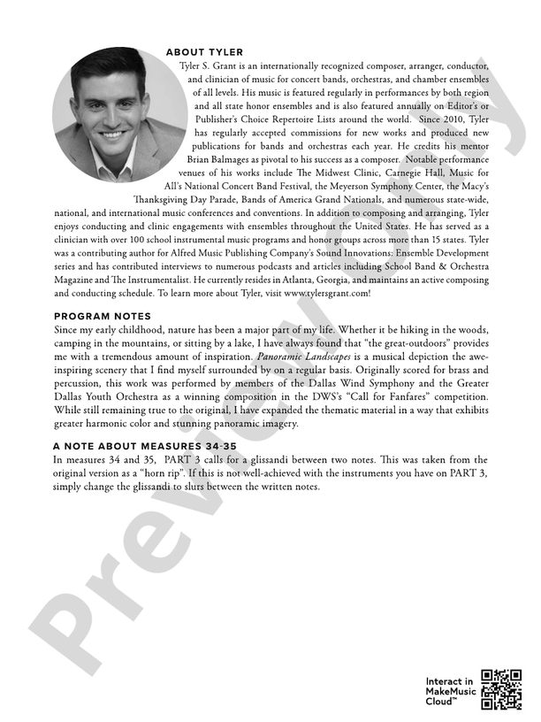 Panoramic Landscapes (Flexible Arrangement) - Concert Band Conductor Score & Parts (Digital Download)