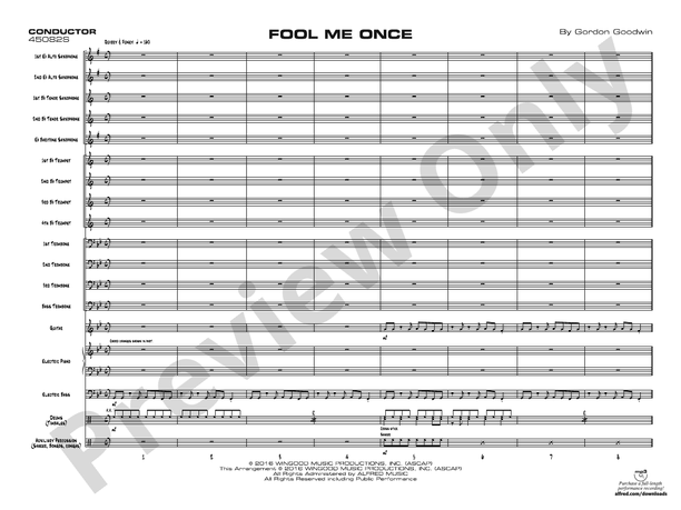 Fool Me Once – Jazz Ensemble Conductor Score & Parts (Digital Download)