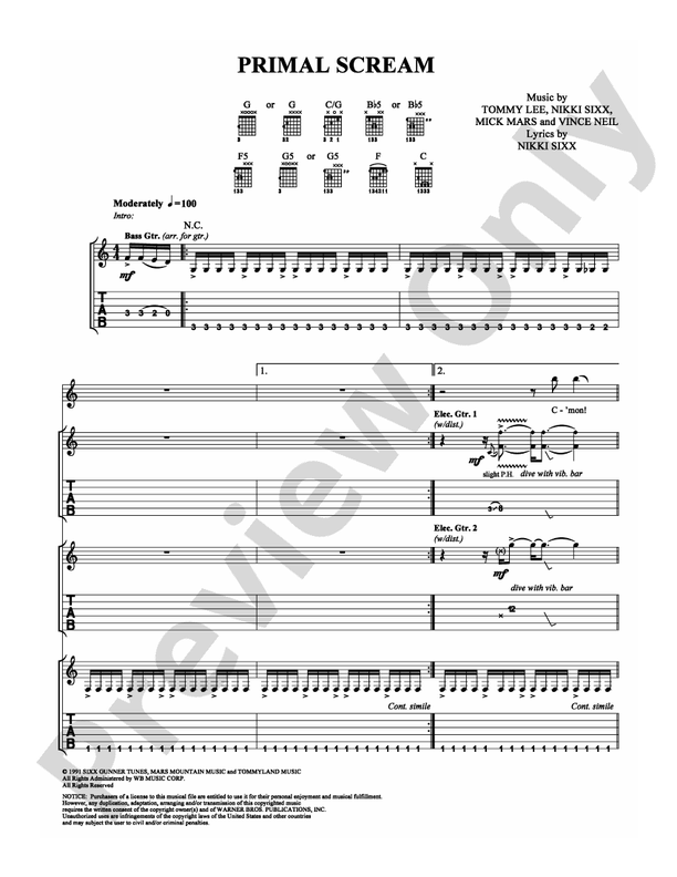 Primal Scream - Guitar TAB (Digital Download)