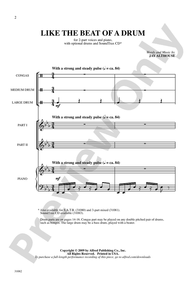 Like the Beat of a Drum – 2-Part Choral Octavo (Digital Download)