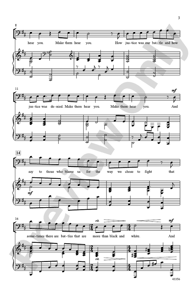 Make Them Hear You (from the musical Ragtime) – TTBB Choral Octavo (Digital Download)