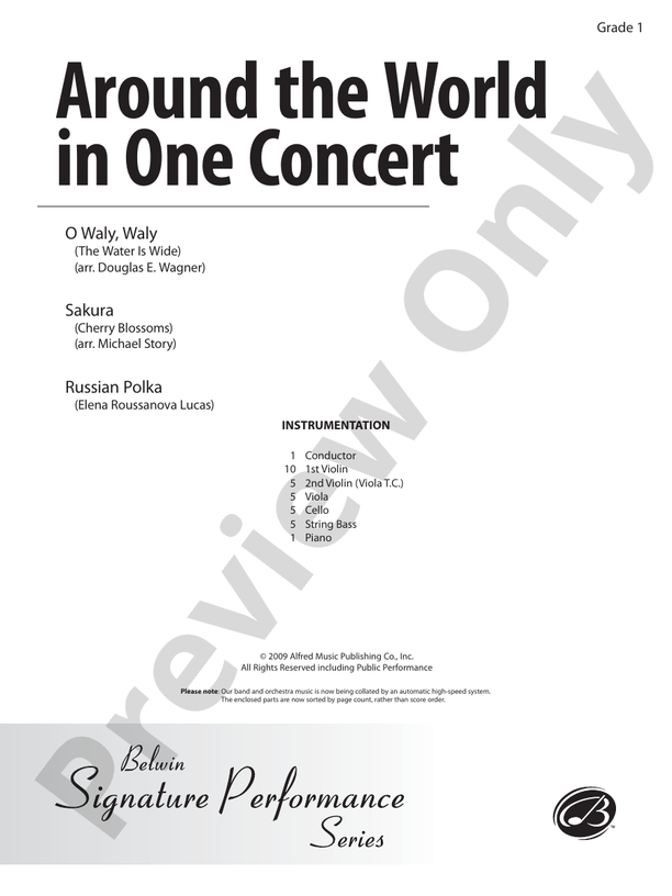 Around the World in One Concert – String Orchestra Conductor Score & Parts (Digital Download)