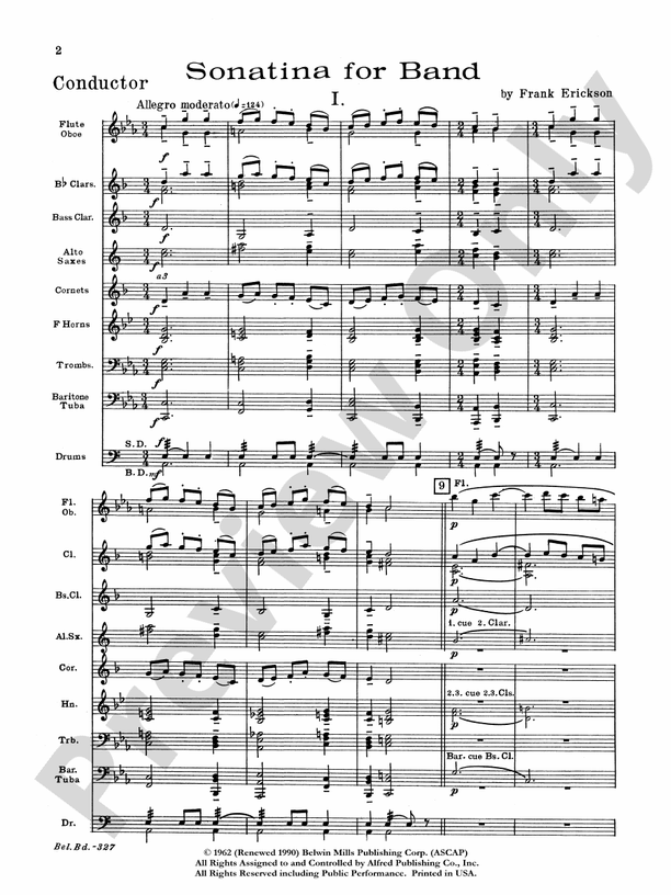 Sonatina for Band - Concert Band Conductor Score & Parts (Digital Download)