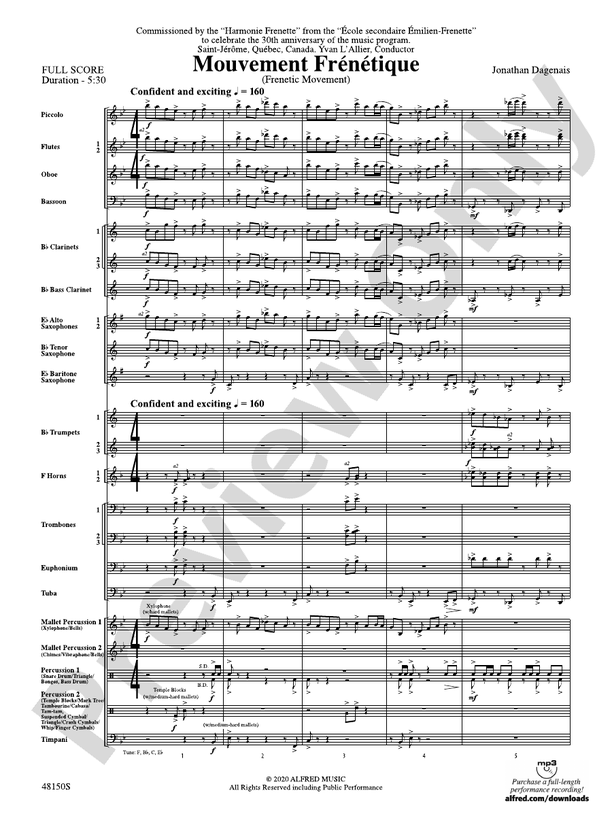 Mouvement Frenetique - Concert Band Conductor Score & Parts (Digital Download)