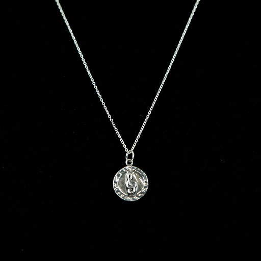 ***WAS $39.95***Sterling Silver Chain & Pendant Round Pendant with a Treble Clef