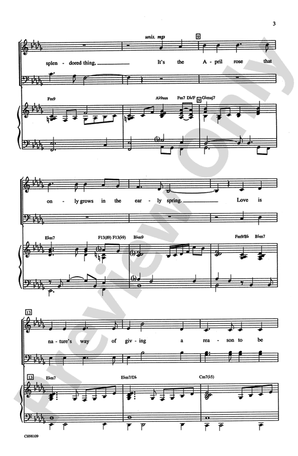 Love Is a Many Splendored Thing - Arr. Teena Chinn – SATB Choral Octavo (Digital Download)