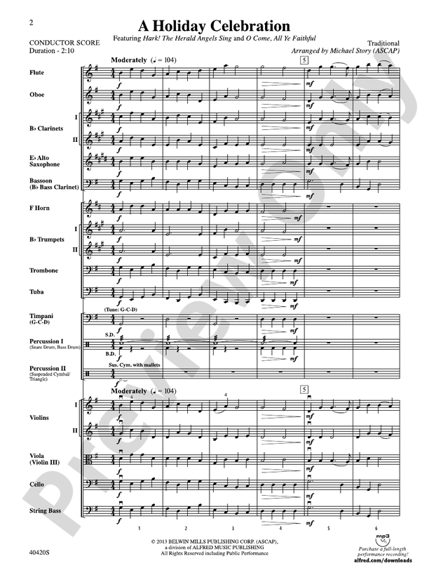 A Holiday Celebration – Full Orchestra Conductor Score & Parts (Digital Download)