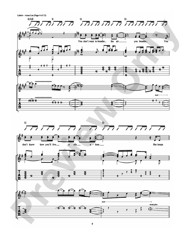 Anna Lee - Guitar TAB (Digital Download)