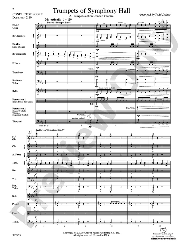 Trumpets of Symphony Hall - Concert Band Conductor Score & Parts (Digital Download)