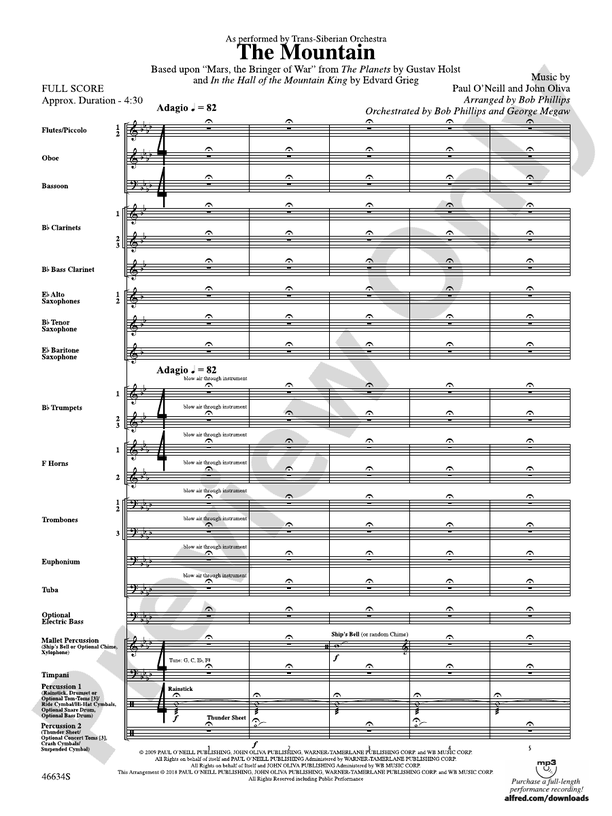 The Mountain - Concert Band Conductor Score & Parts (Digital Download)