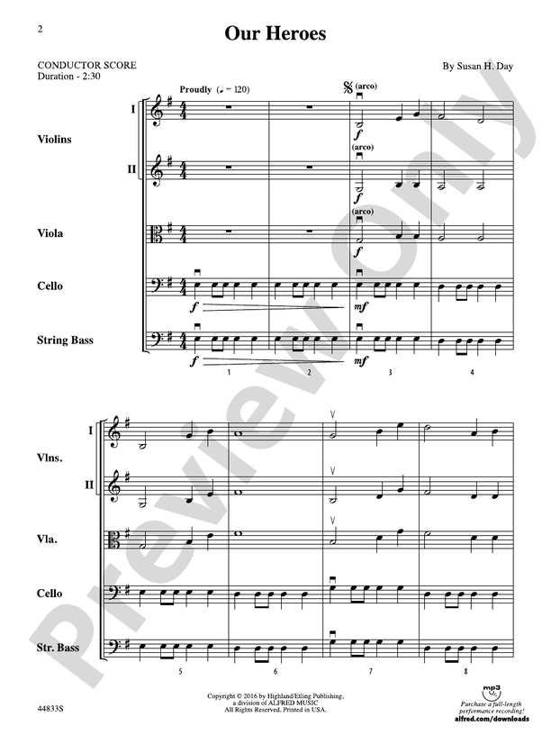 Our Heroes - String Orchestra Conductor Score & Parts (Digital Download)