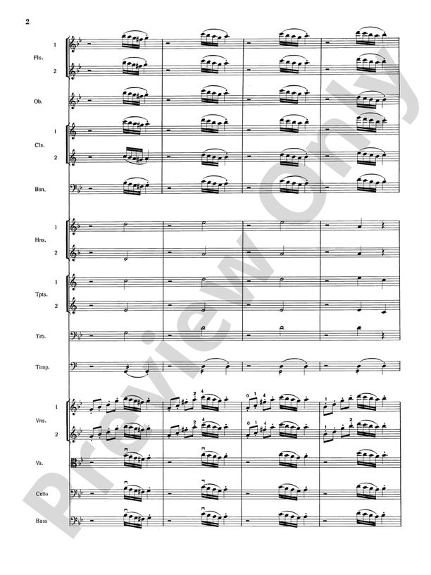 Mozart's Symphony No. 25 in G Minor, 1st & 2nd Movements – Full Orchestra Conductor Score & Parts (Digital Download)
