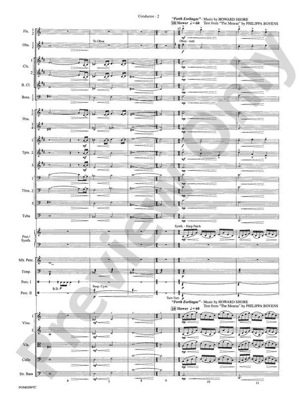 The Lord of the Rings: The Two Towers, Symphonic Suite from – Full Orchestra Conductor Score & Parts (Digital Download)