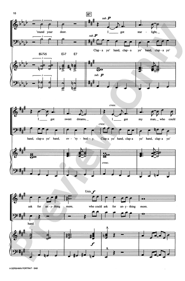 A Gershwin Portrait! The Music of George and Ira Gershwin - SAB Choral Octavo (Digital Download)