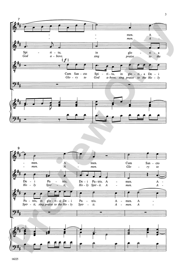 Cum Sancto Spiritu (from Gloria) – SATB Choral Octavo (Digital Download)