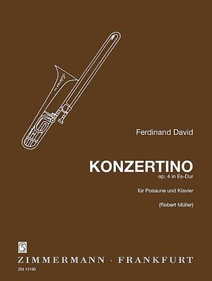 Concertino in Eb major Op. 4 - for Trombone and Piano - Ferdinand David - Trombone  Zimmermann Softcover
