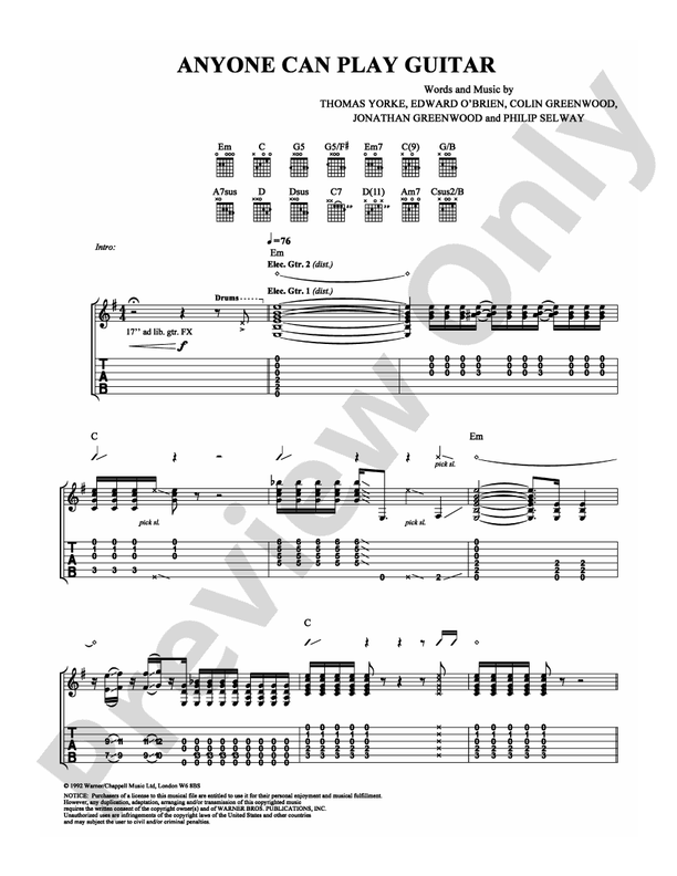 Anyone Can Play Guitar - Guitar TAB (Digital Download)
