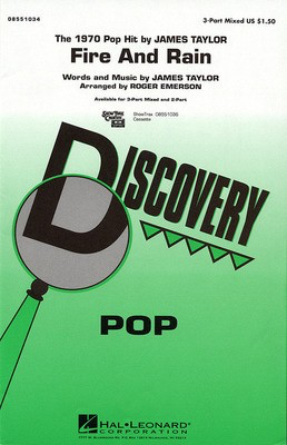 Fire and Rain - James Taylor - 3-Part Mixed Roger Emerson Hal Leonard Choral Score Octavo