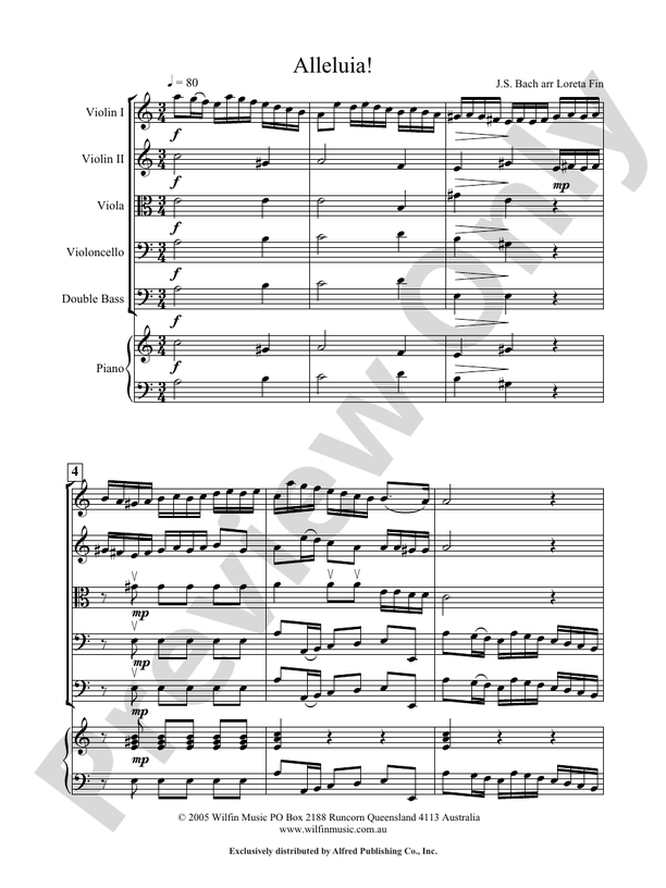 Alleluia! - Arr. Loreta Fin – String Orchestra Conductor Score & Parts (Digital Download)