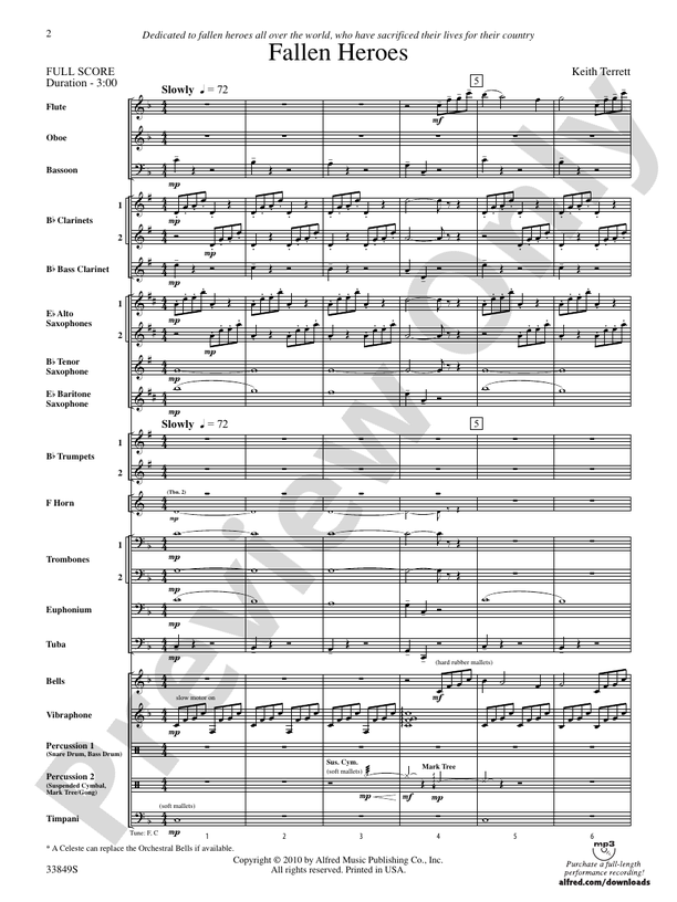 Fallen Heroes - Concert Band Conductor Score & Parts (Digital Download)