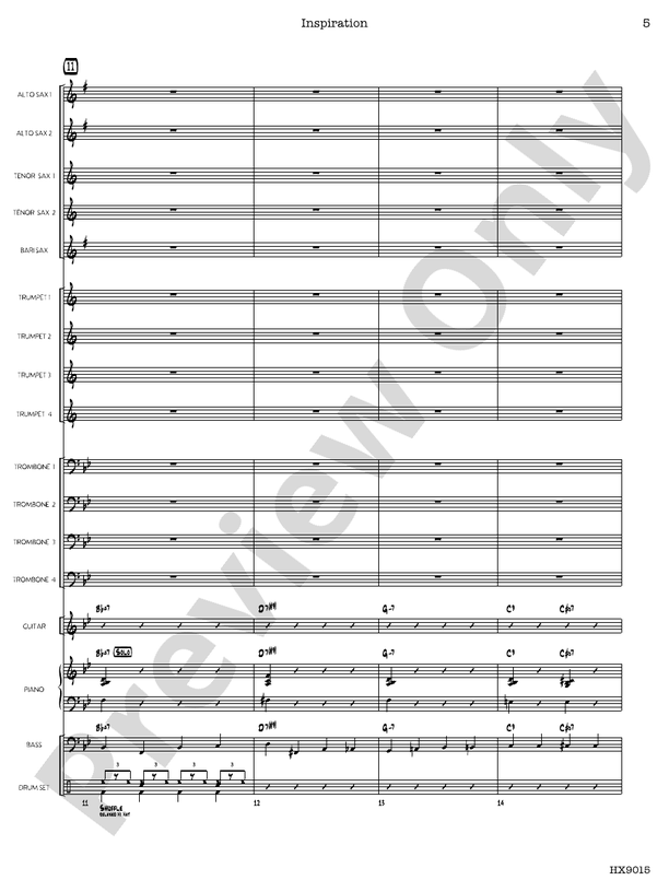 Inspiration – Jazz Ensemble Conductor Score & Parts (Digital Download)