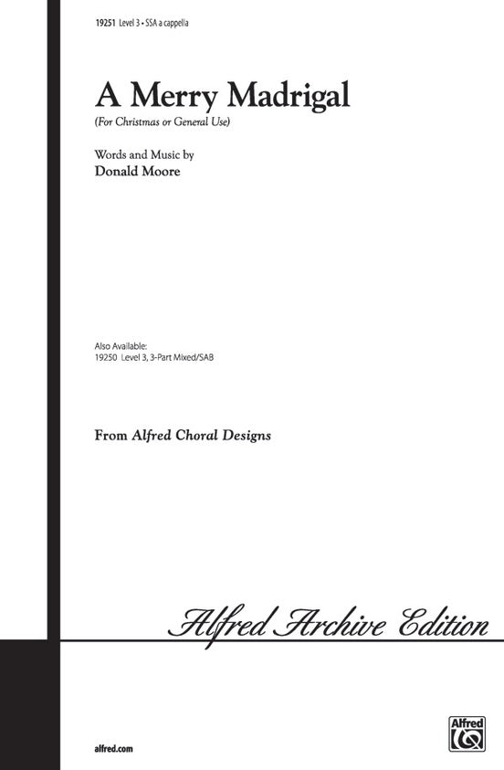 A Merry Madrigal (for Christmas or General Use) - SSA, a cappella Choral Octavo (Digital Download)