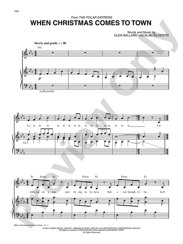 When Christmas Comes to Town (From "The Polar Express") - PVG - Glen Ballard (Digital Download)
