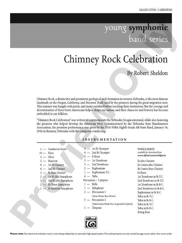 Chimney Rock Celebration - Concert Band Conductor Score & Parts (Digital Download)