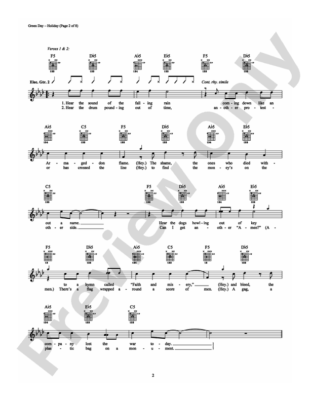 Holiday - Guitar TAB (Digital Download)