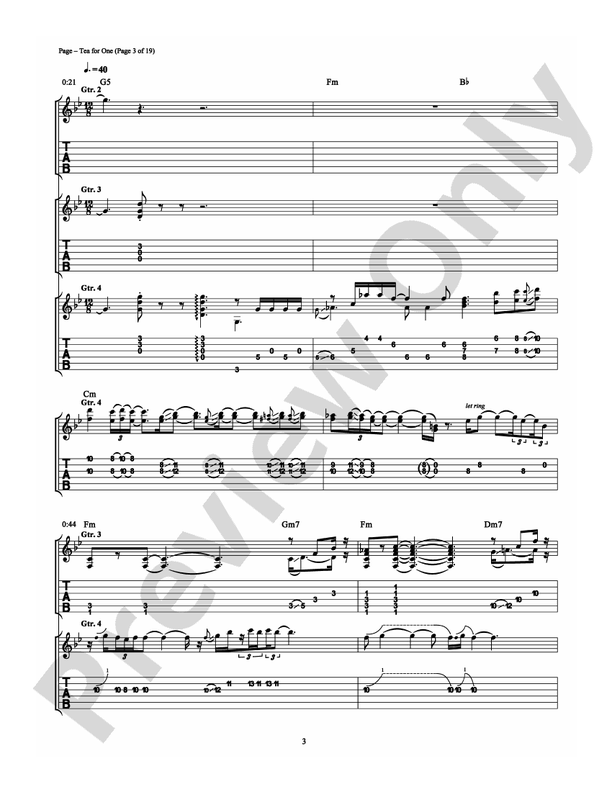 Tea for One - Guitar TAB (Digital Download)