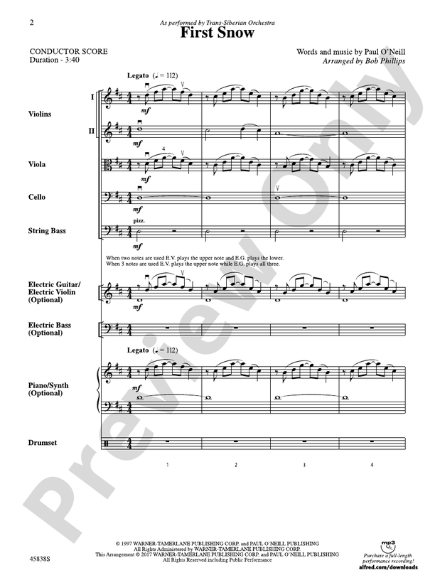 First Snow - String Orchestra Conductor Score & Parts (Digital Download)