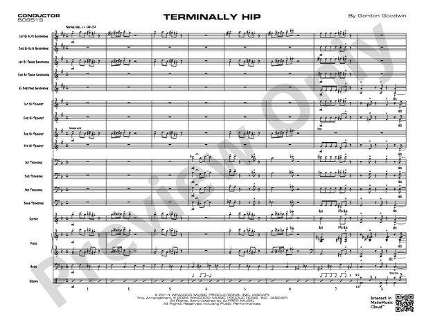 Terminally Hip – Jazz Ensemble Conductor Score & Parts (Digital Download)