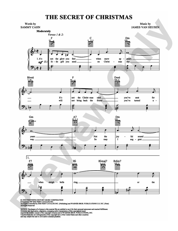 The Secret of Christmas -  James van Heusen - PVG (Digital Download)