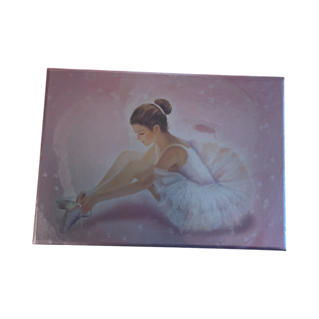 Foil Jewellery Box with a Ballerina Tying her Laces