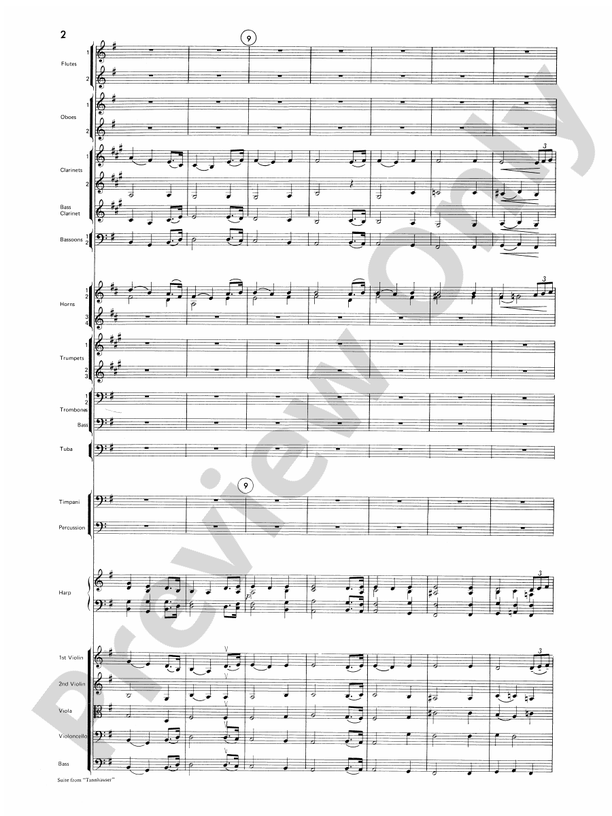 Suite from Tannhäuser – Full Orchestra Conductor Score & Parts (Digital Download)