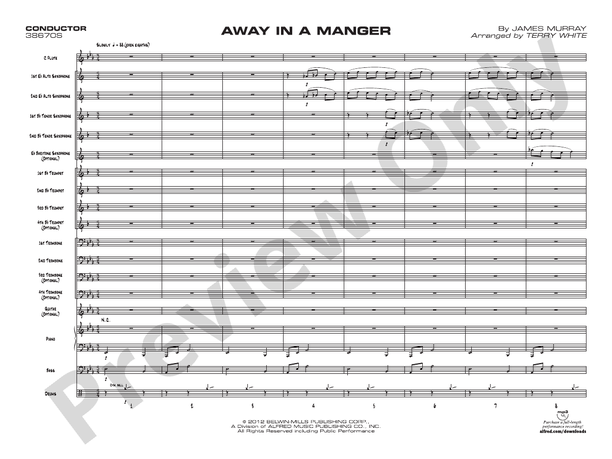 Away in a Manger - Jazz Ensemble Conductor Score & Parts(Digital Download)