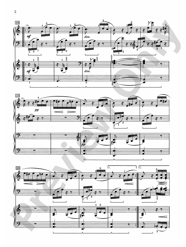 Fur Elise - 2 Pianos, 4 Hands (Digital Download)