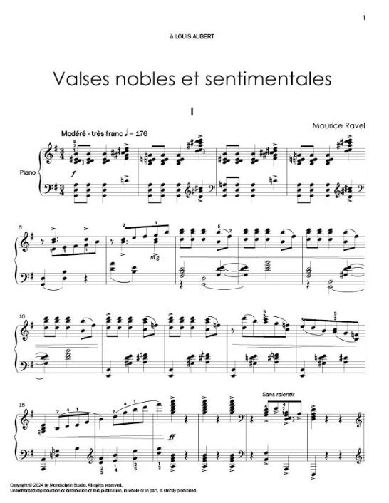 Ravel - Valse Nobles et Sentimentale - Piano Solo Mondschein MSP528498