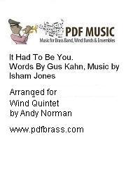 It Had To Be You - Wind Quintet (Digital Download)