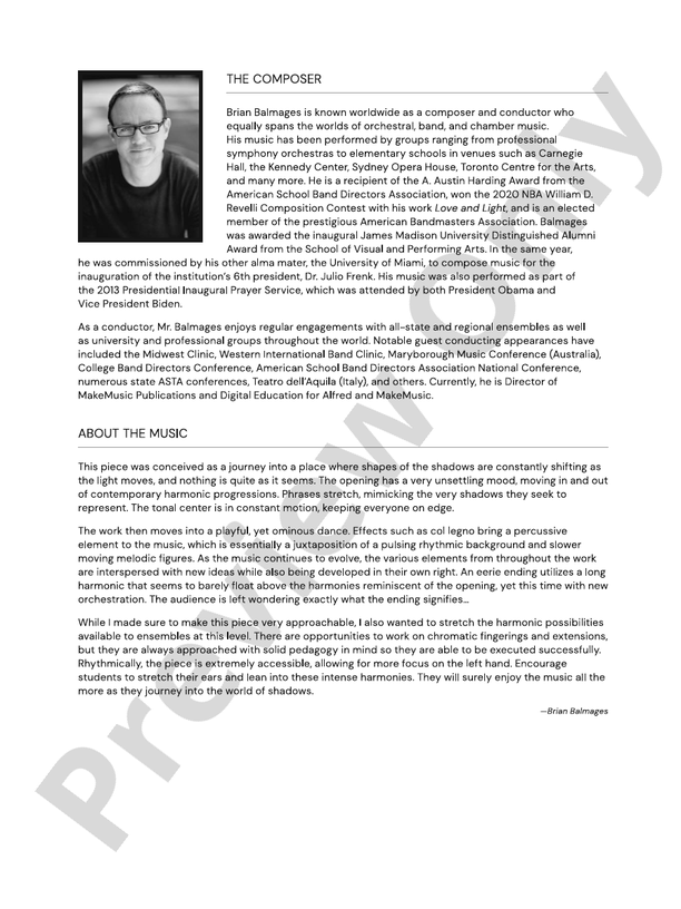 Into the Shadows - String Orchestra Conductor Score & Parts (Digital Download)